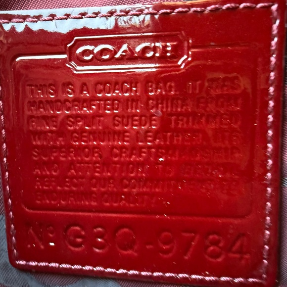 Rare Coach Red/Orange Suede Gallery Tote Bag Style 9784 - Picture 6 of 9